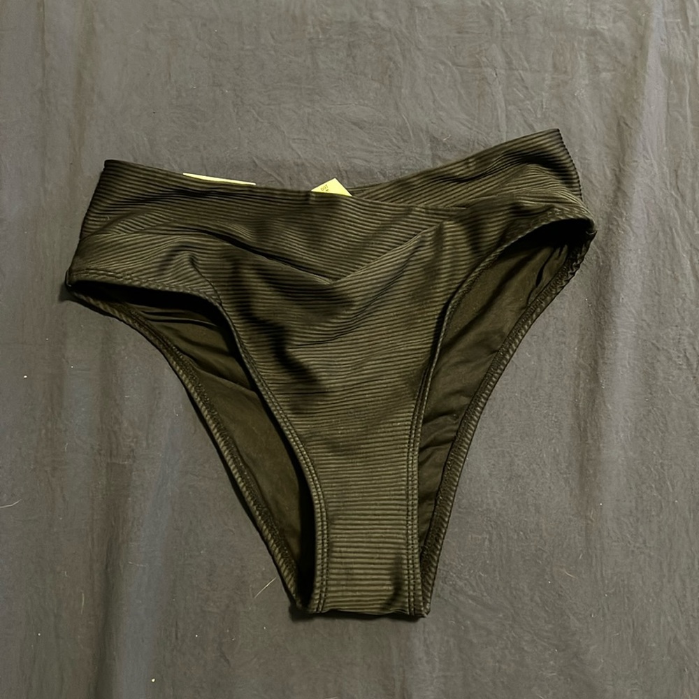 New with tags black ripped crossover bikini bottom.